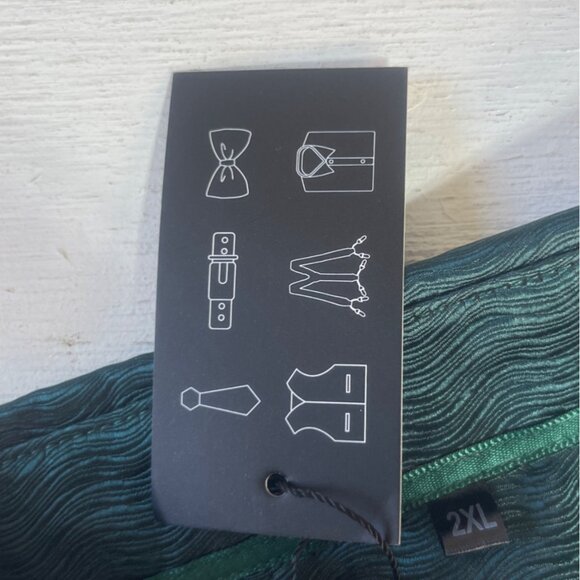 Barry.Wang SIlk Blend Dress Shirt Button Front Mens 2XL Green New - Picture 8 of 9